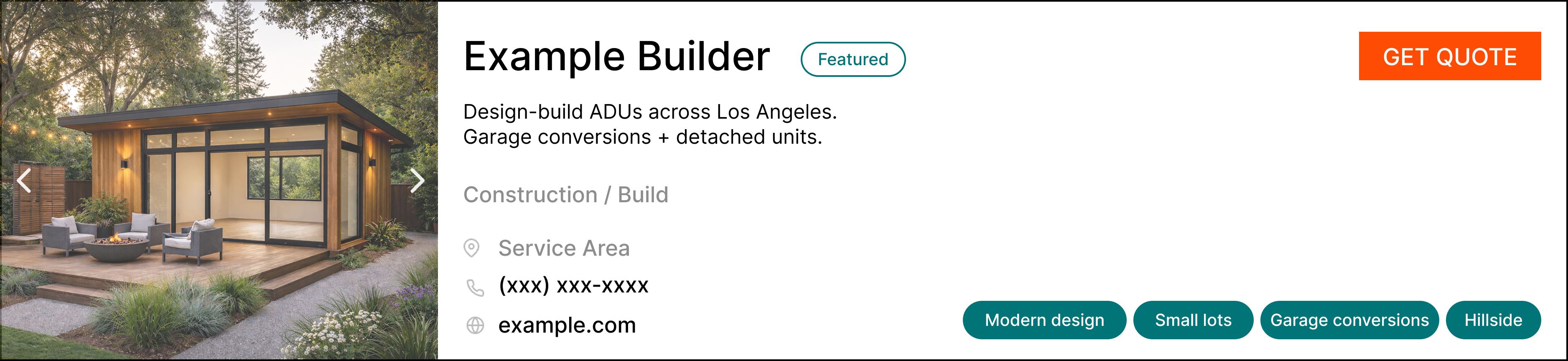 Featured listing example